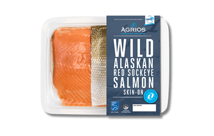 Agrios Wild Alaskan Red Sockeye Salmon Portions Skin On 220g