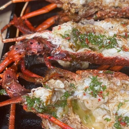 Wild barbecued rock lobster