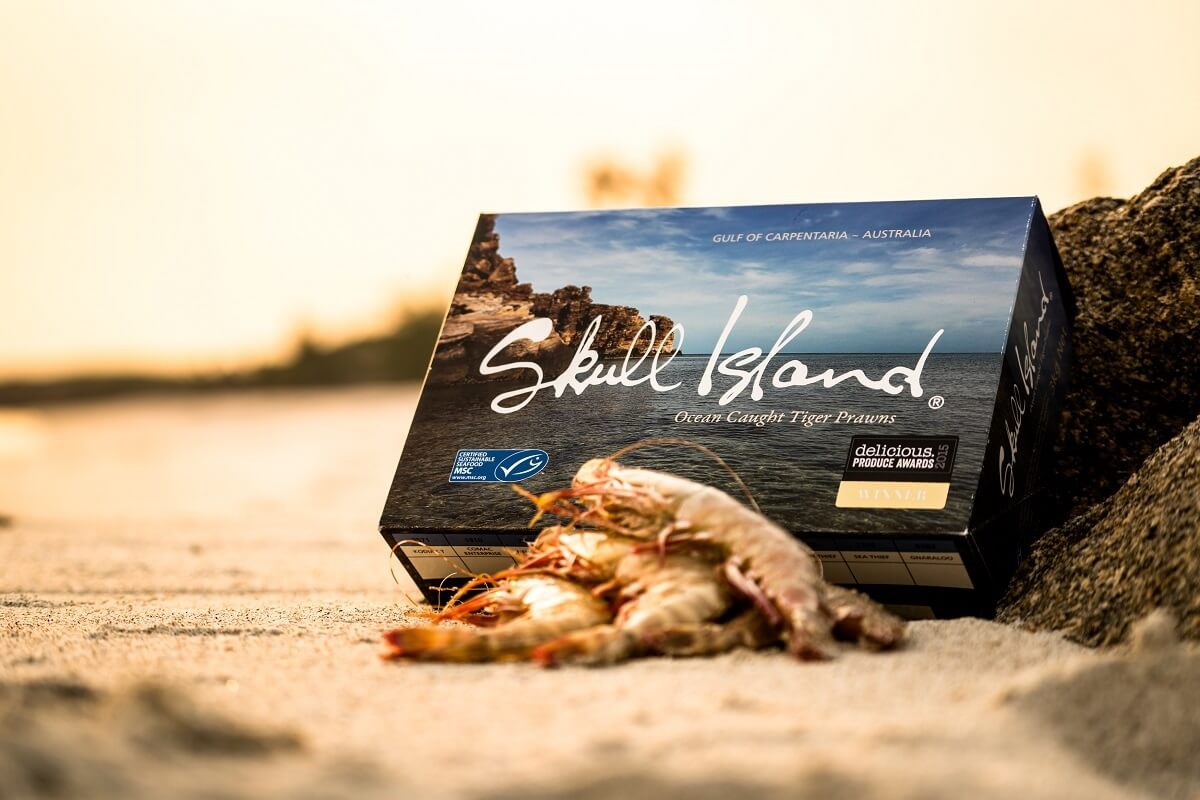Box of Skull Island Tiger Prawns