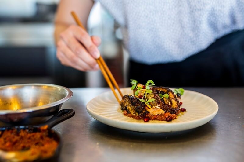 Chef serving Fremantle octopus