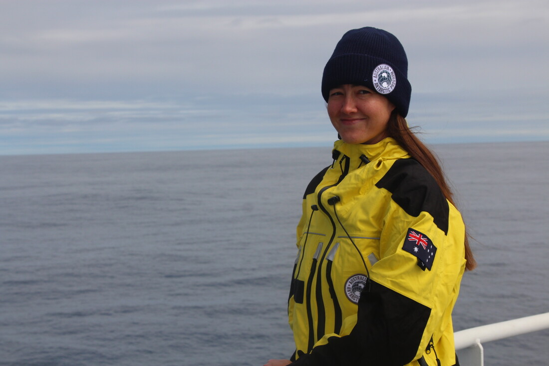 Colette Appert aboard F/V Cape Arkona. Credit: Jaimie Cleeland