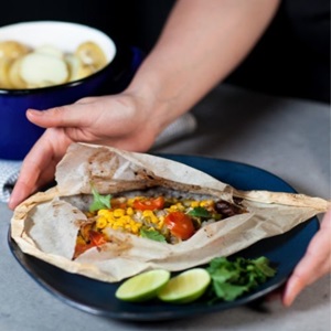 Duurzame koolvis in bakpapier