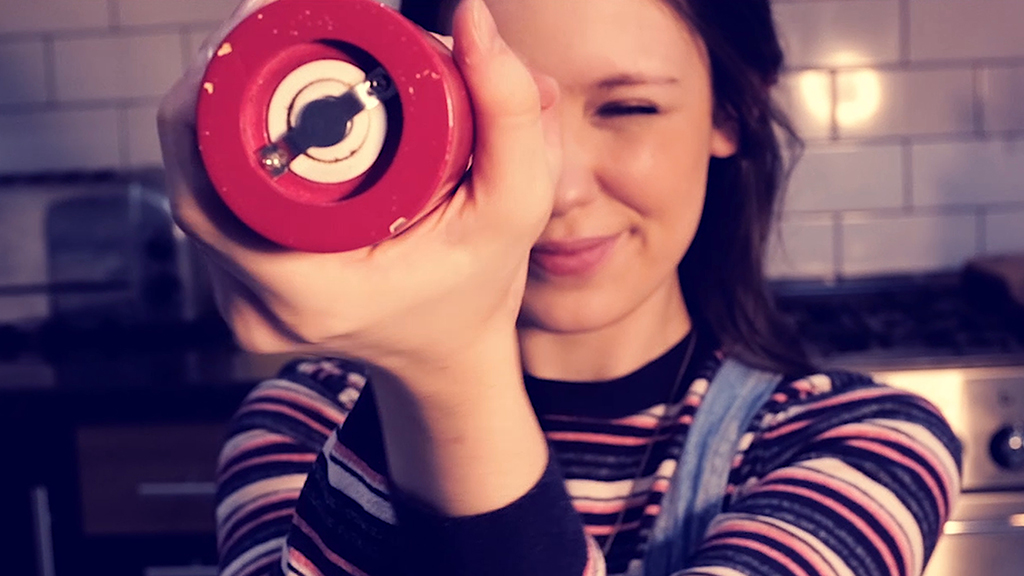 Girl and telescope