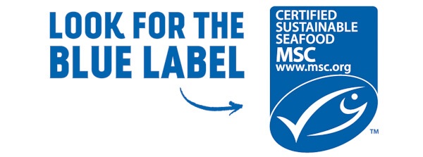 MSC blue fish tick label Choose sustainable seafood with the blue fish tick