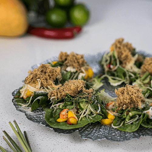 Wild prawn larb