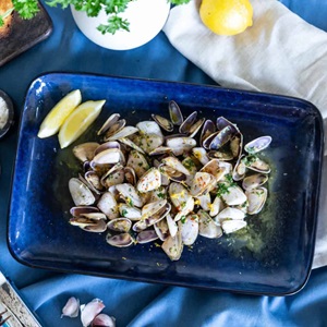 Wild South Australian pipis with saffron butter