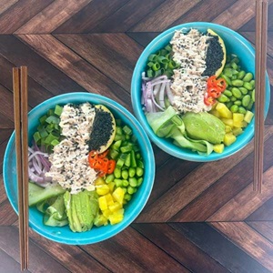 Wild tuna poke bowls