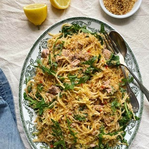 Wild tuna spaghetti with chilli and lemon