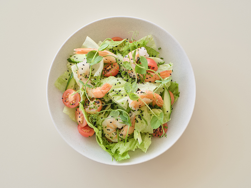 King Prawn Salad poached with iceberg lettuce