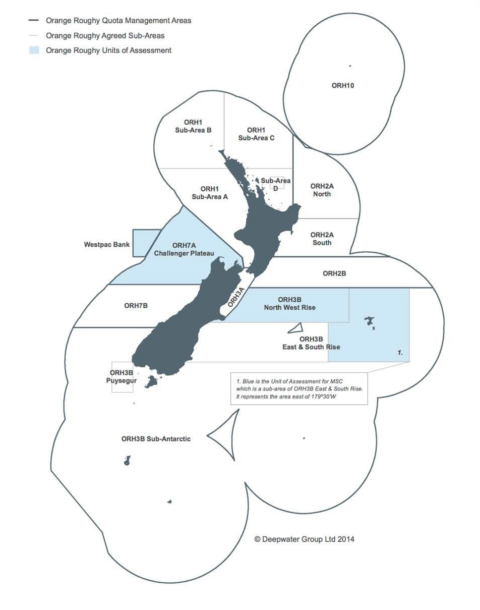 The NZ orange roughy fishery certificate is made up of three units