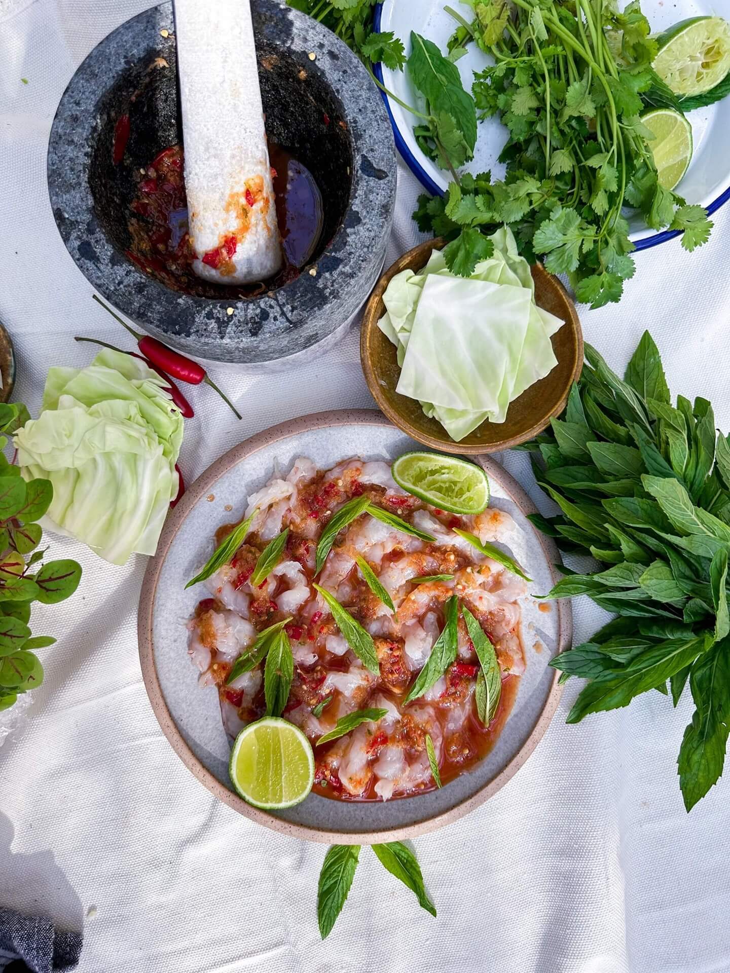 Wild Goong Chae Nam Pla - Thai-style Prawn Ceviche Wild Goong Chae Nam Pla - Thai-style Prawn Ceviche