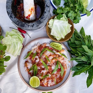 Wild Goong Chae Nam Pla - Thai-style Prawn Ceviche