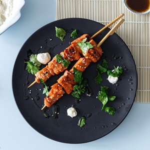 Wild grilled salmon with celeriac and apple remoulade