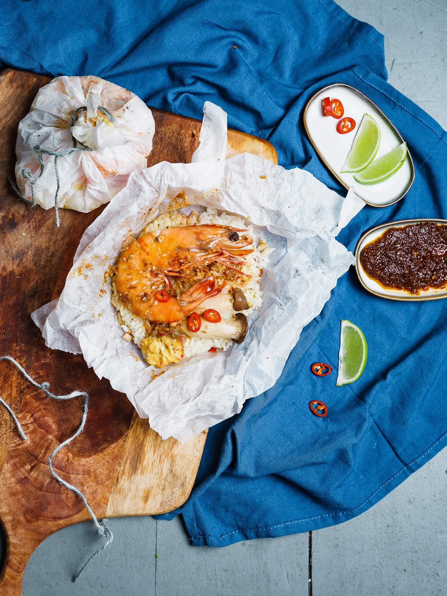 Wild king prawns with XO butter and lime Wild king prawns with XO butter and lime