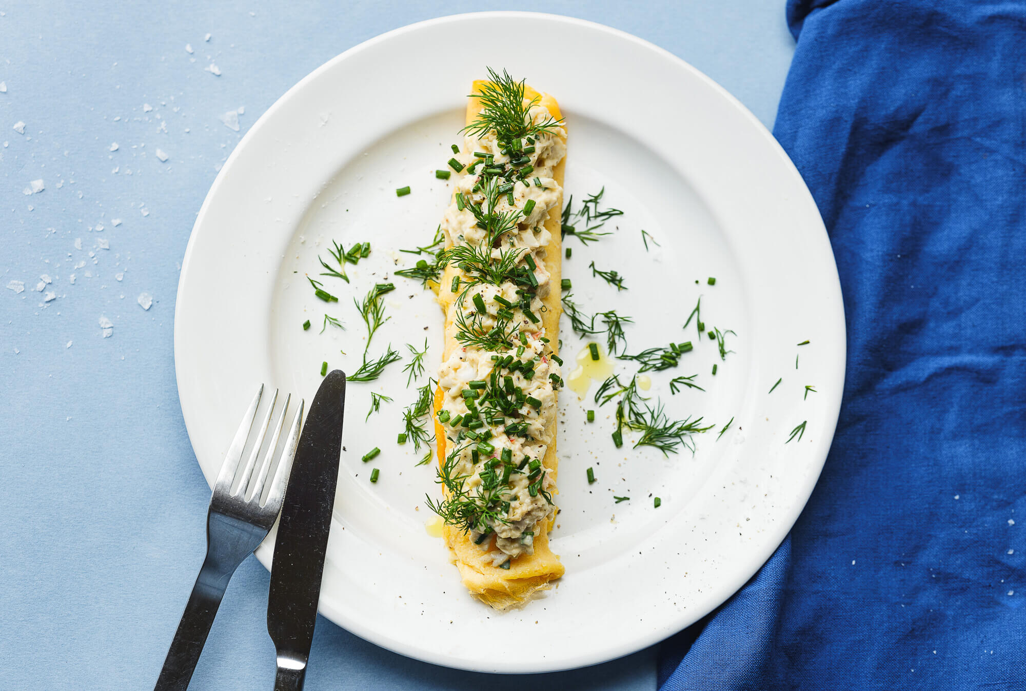 Wild rock lobster and chive omelette by Analiese Gregory