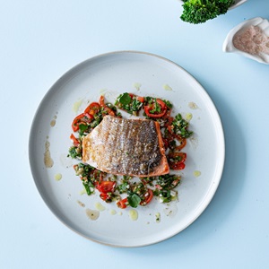 Wild salmon fillets with sauce vierge