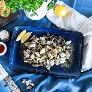 Wild South Australian pipis with saffron butter