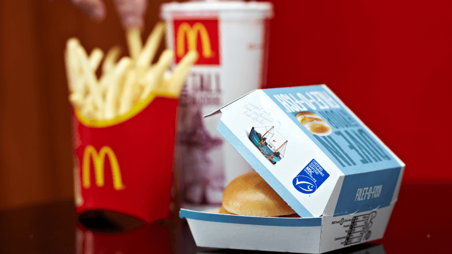 McDonalds menu met een MSC-gecertificeerde Filet-O-Fish