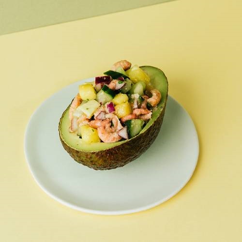 Garnalencocktail gezond met mango & avocado