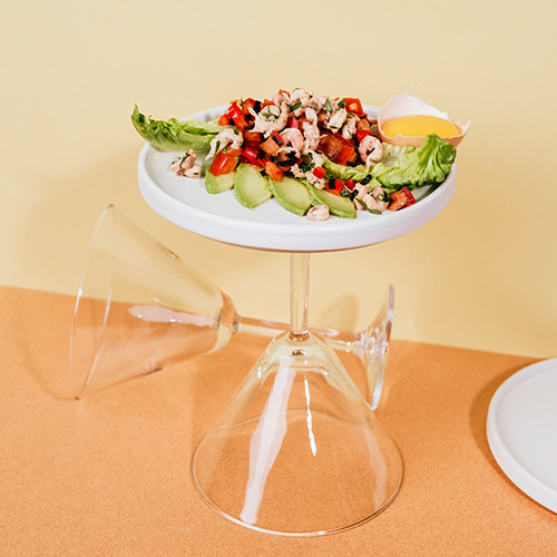 Garnalencocktail met gegrilde slaharten Garnalencocktail met gegrilde slaharten