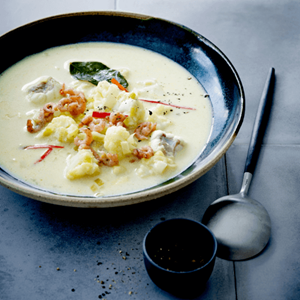 Soupe de poisson à base de poisson-chat et de lotte