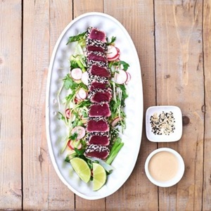 Tataki van tonijn met sojamayonaise