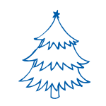 christmas tree icon blue