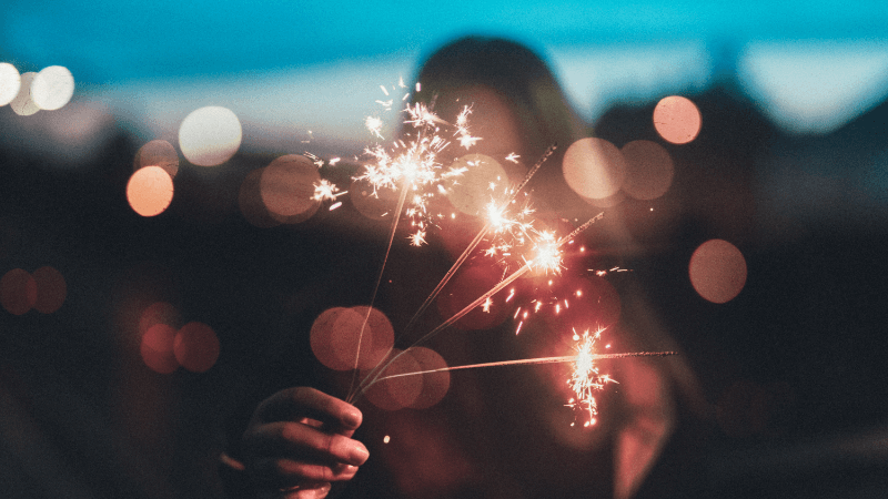 woman with sparkler