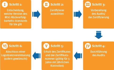 Ablauf der Zertifizierung nach dem MSC-Rückverfolgbarkeits-Standard