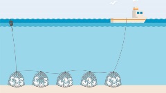 Illustration von Fangkörben und Fischfallen im Einsatz