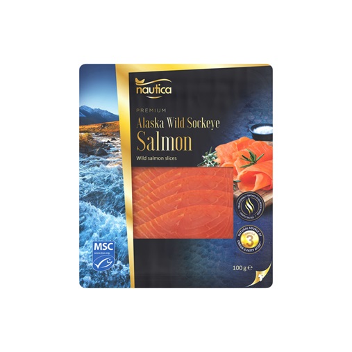 Produktfoto des MSC-zertifizierten Sockeye Wildlachs der Lidl Eigenmarke nautica