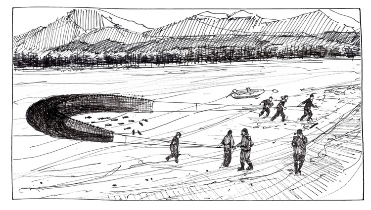 Strandwade Fangmethode im MSC Fanggerätekatalog - Strandwade