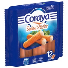 Produktfoto der Surimi Sticks der Schweizer Marke Coraya - link