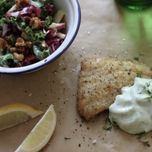 Fischfilet mit Anisschaum & Kaleslaw