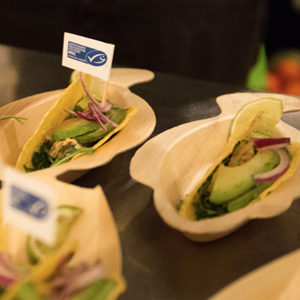 Muschel-Ceviche im Taco