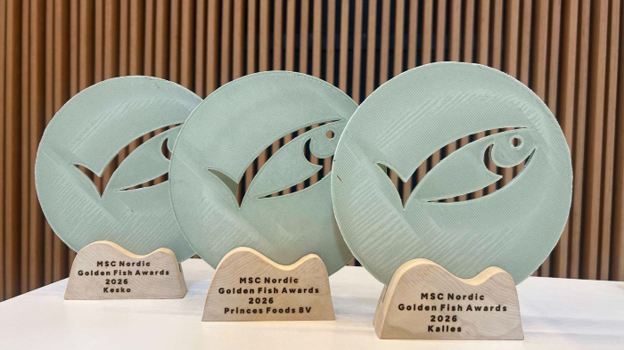 Prizes for Nordic Seafood Futures Winners - made from recycled fishing nets Prizes for Nordic Seafood Futures Winners - made from recycled fishing nets