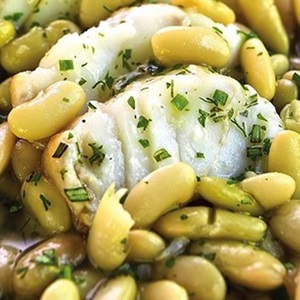 Verdinas con bacalao