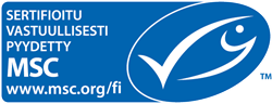 Sertifioitu vastuullisesti pyydetty MSC -logo