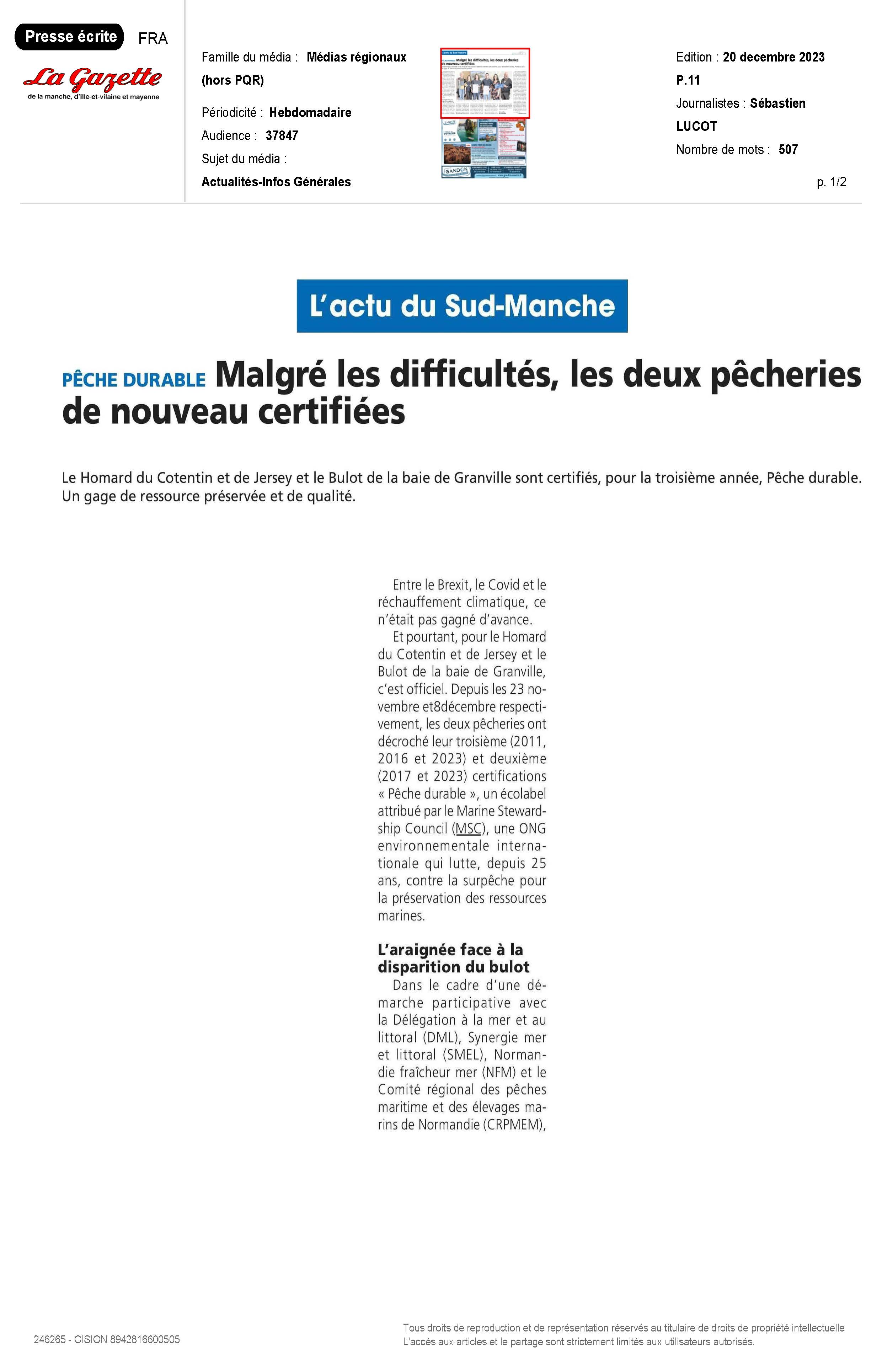 Gazette de la manche - 20122023