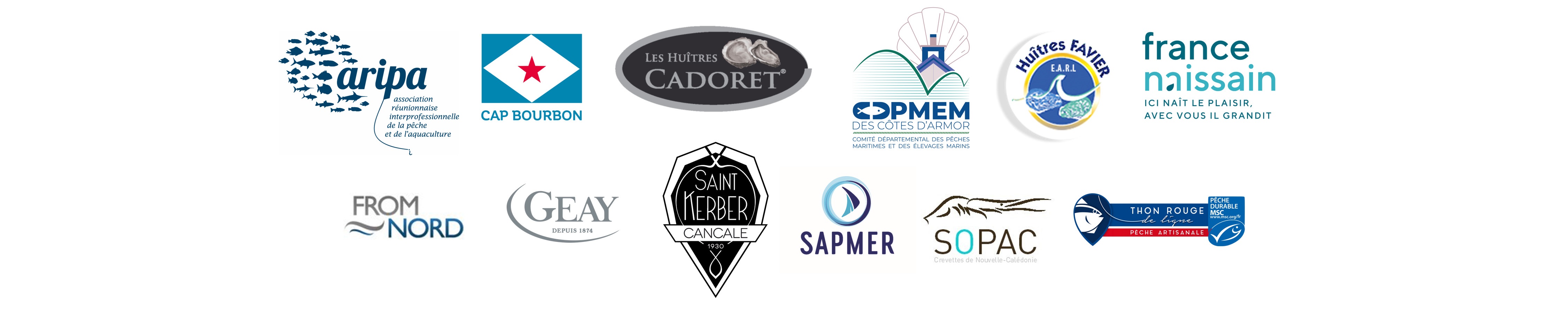 Logos des fermes aquacoles et des pêcheries partenaires de la SPAR26