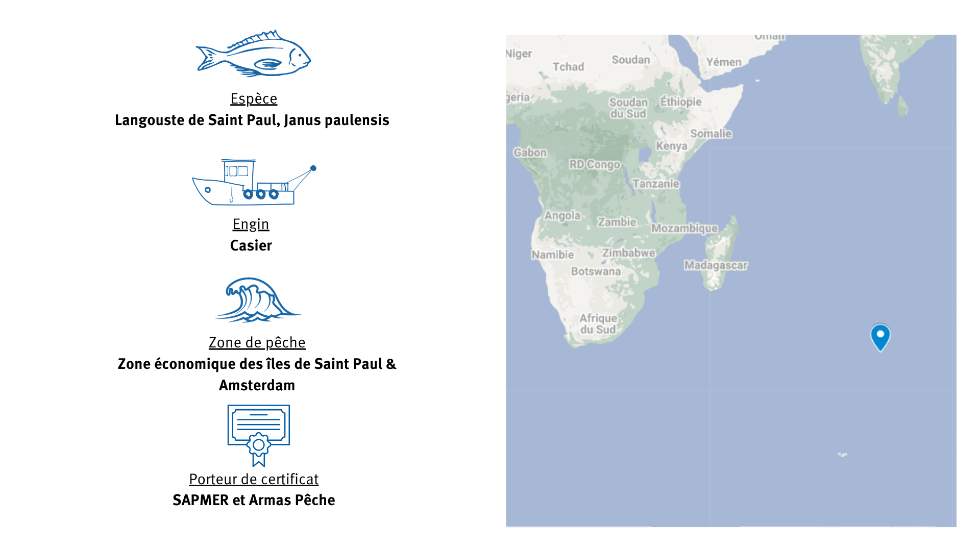 fiche d'identité de la pêcherie de langouste