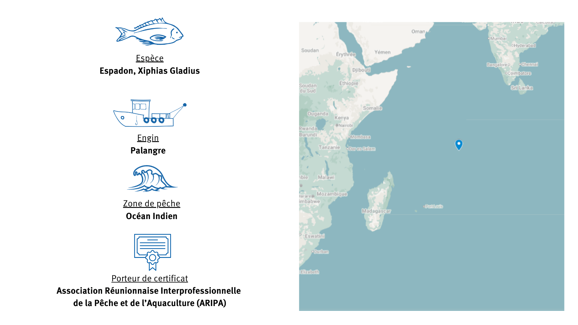 Fiche d'identité Pêcherie d'espadon à la Réunion