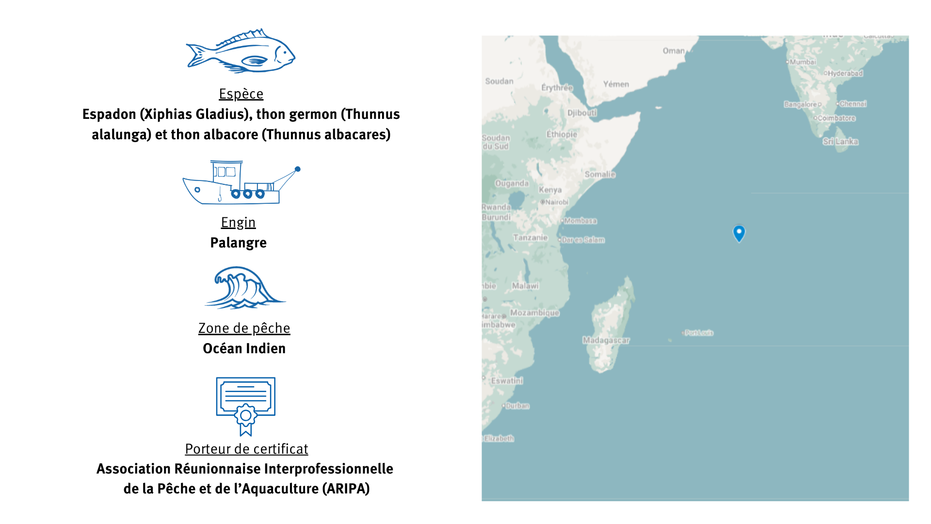 Fiche d'identité Pêcherie d'espadon à la Réunion