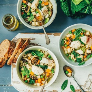 Minestrone de lieu noir aux petits légumes