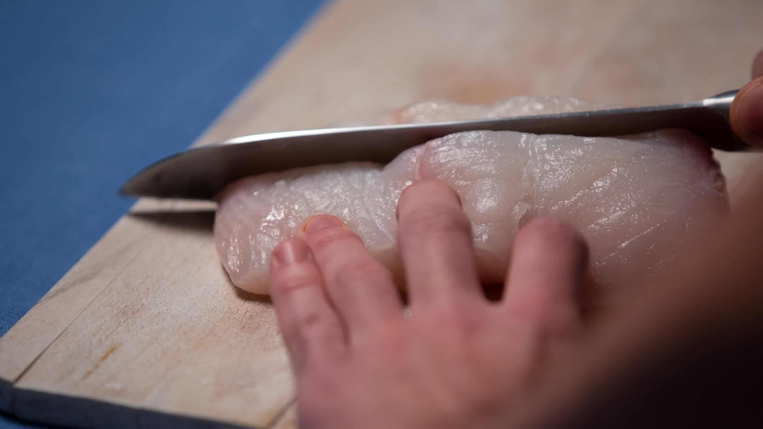 Filet de flétan cuit à la vapeur avec du vin de riz - Step 1