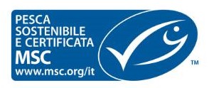 logo msc che identifica il pesce certificato sostenibile