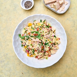 Insalata di cous cous con tonno