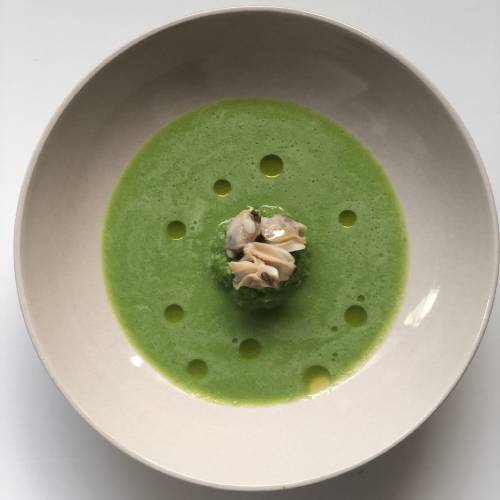 crema di piselli con vongole 2