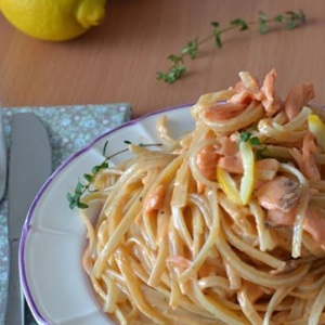 Tagliolini con salmone fresco e limone
