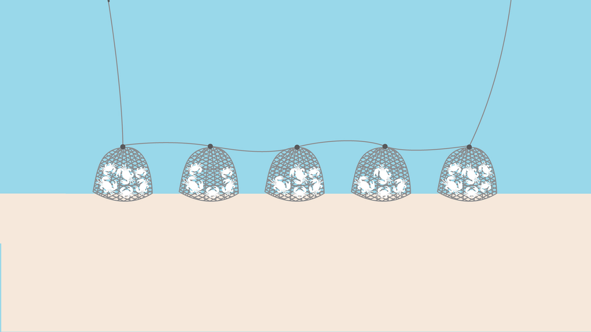 Pots and traps fishing gear illustration